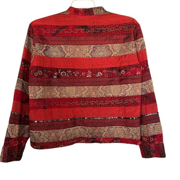 Chicos Red Tapestry Western Boho Jacket Blazer 2/L - Picture 2 of 9
